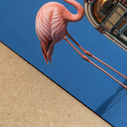 Pink Flamingo Jukebox Poster