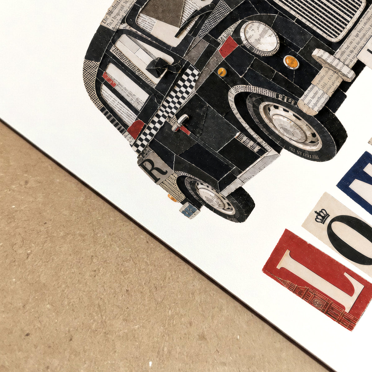 London Black Cab Cut Out Print