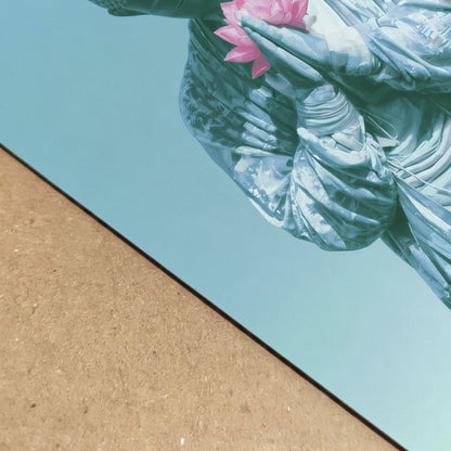 Buddha & Pink Lotus Art Print