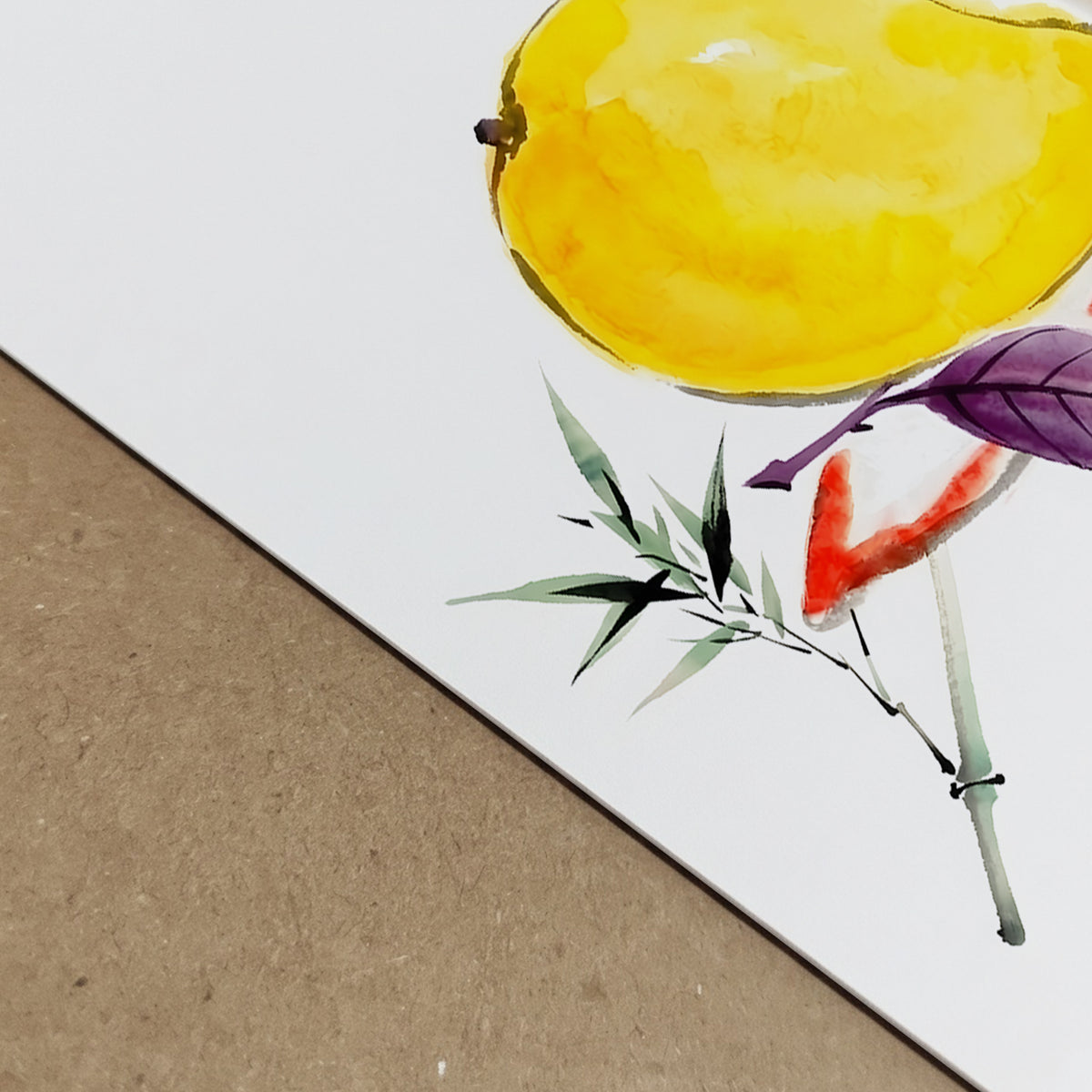 Yellow Mango Watercolour Print