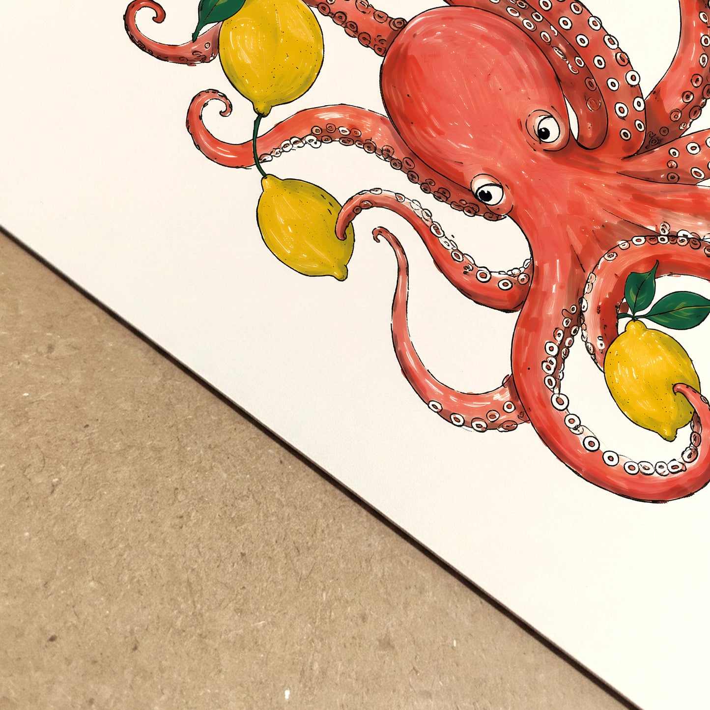 Italian Octopus and Lemon Poster