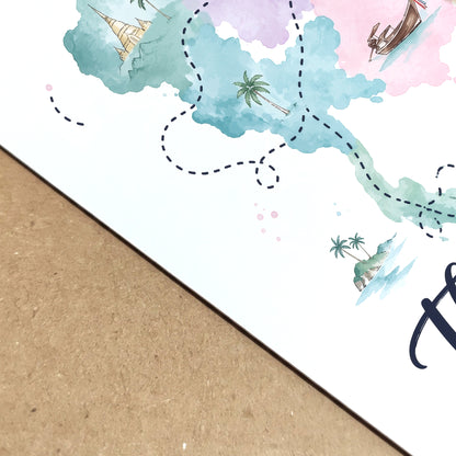 Thailand Watercolour Travel Map Poster
