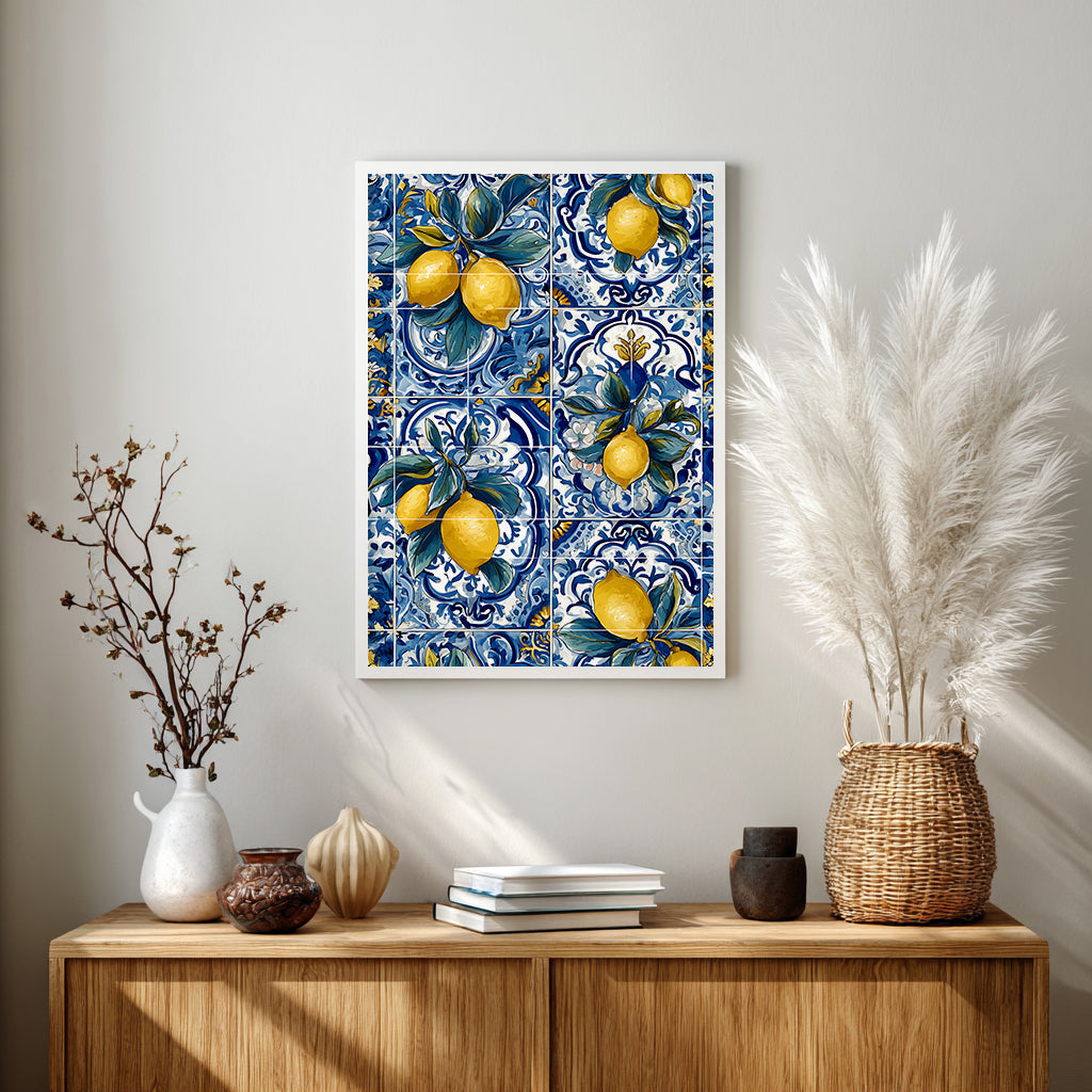 Portuguese Lemon Azulejo Print