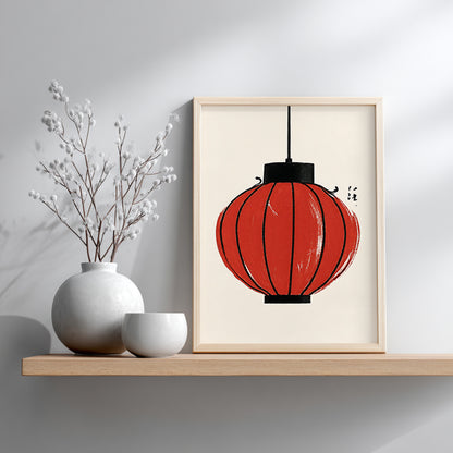 Red Hanging Vietnamese Lantern Print