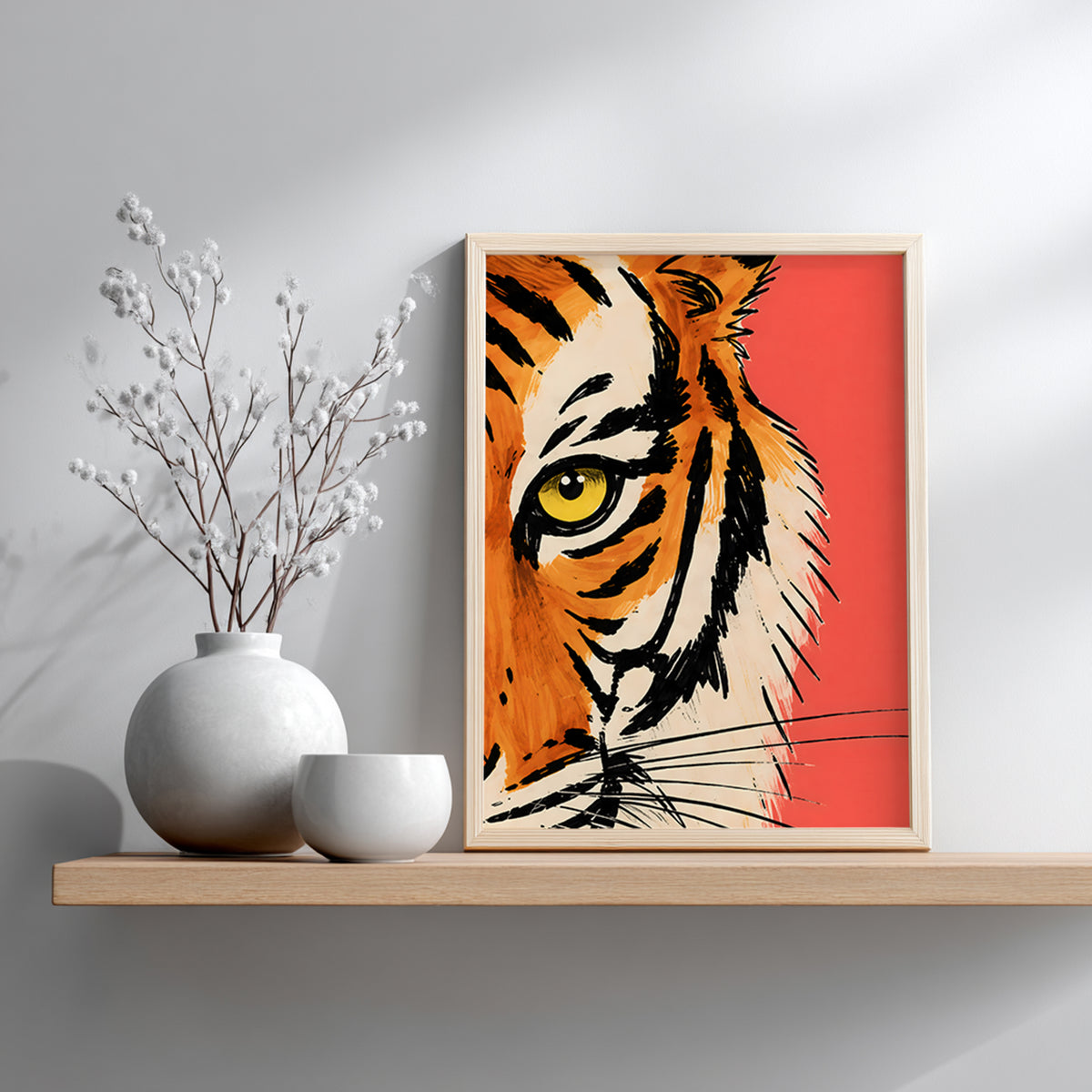 Malayan Tiger Face Print