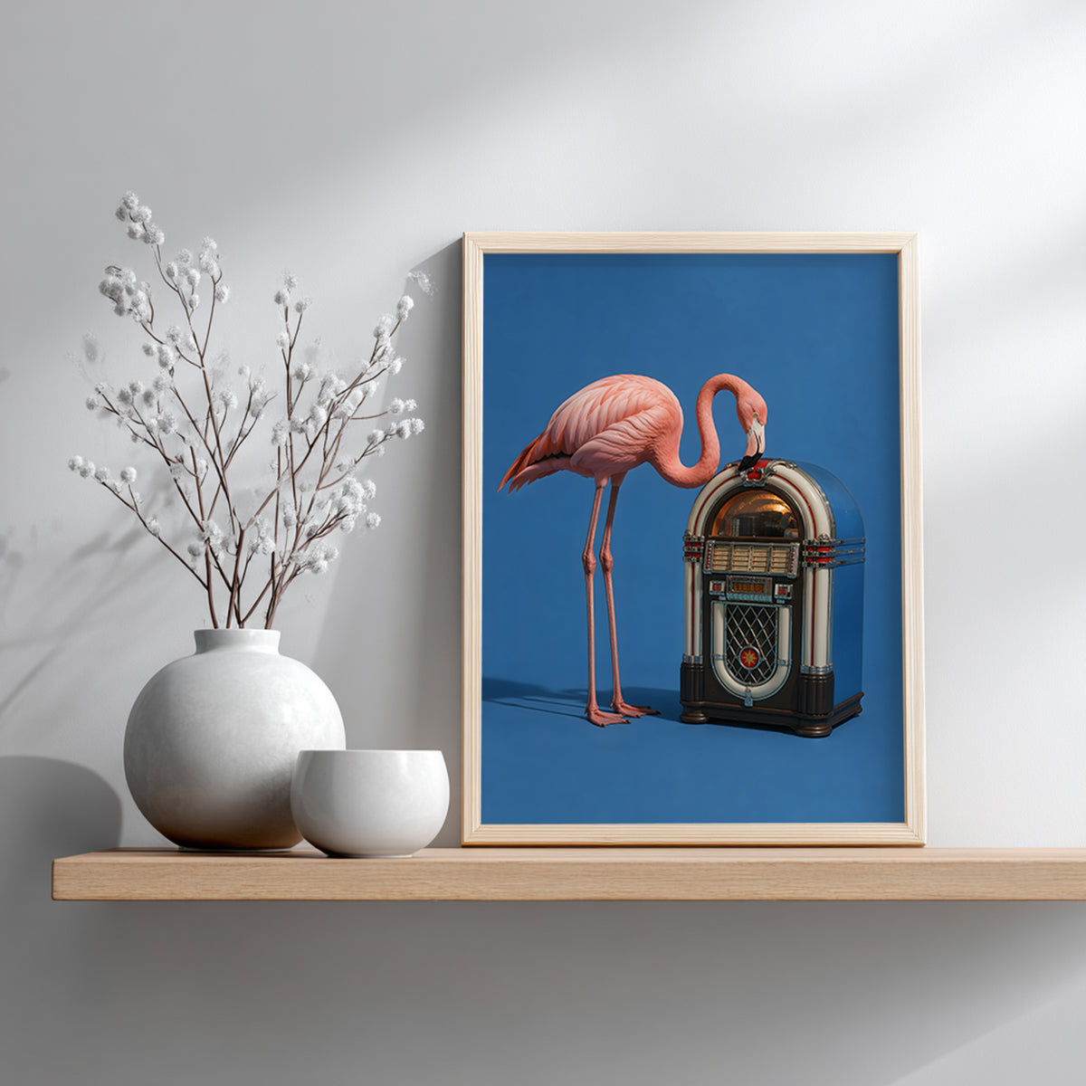 Pink Flamingo Jukebox Poster