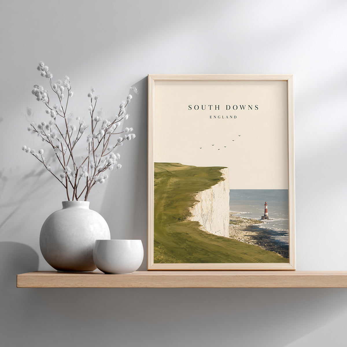 East Sussex Chalk Cliffs Print