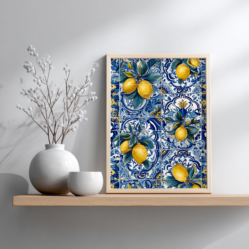 Portuguese Lemon Azulejo Print