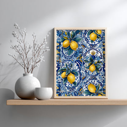 Portuguese Lemon Azulejo Print