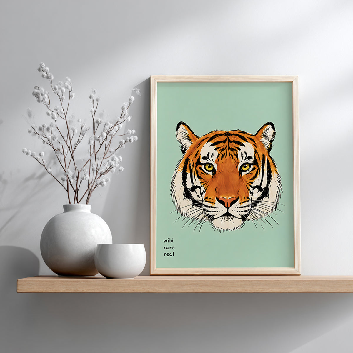 Orange Malayan Tiger Face Print