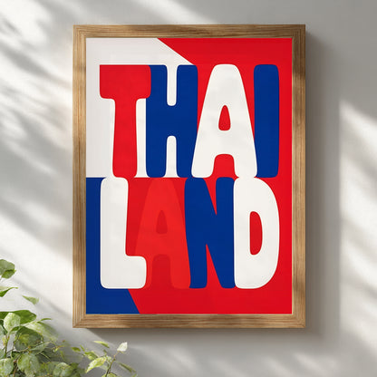 Thailand Flag Typography Print