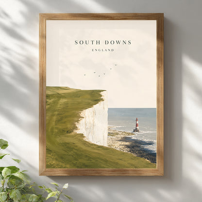 East Sussex Chalk Cliffs Print
