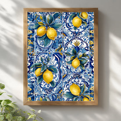 Portuguese Lemon Azulejo Print