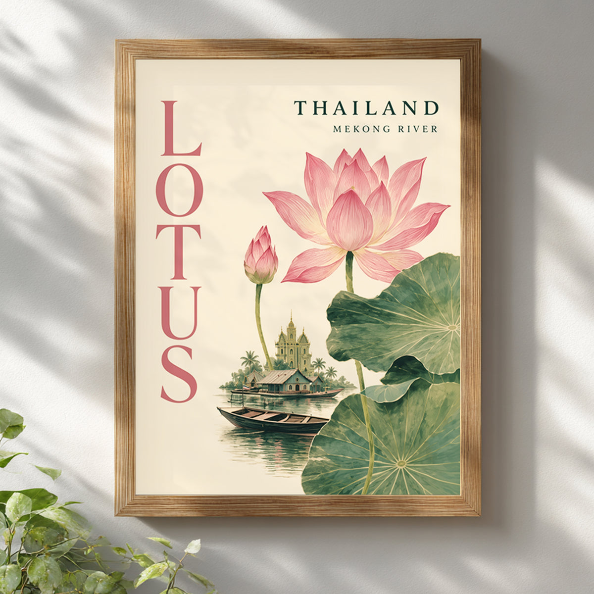 Thai Pink Lotus River Print