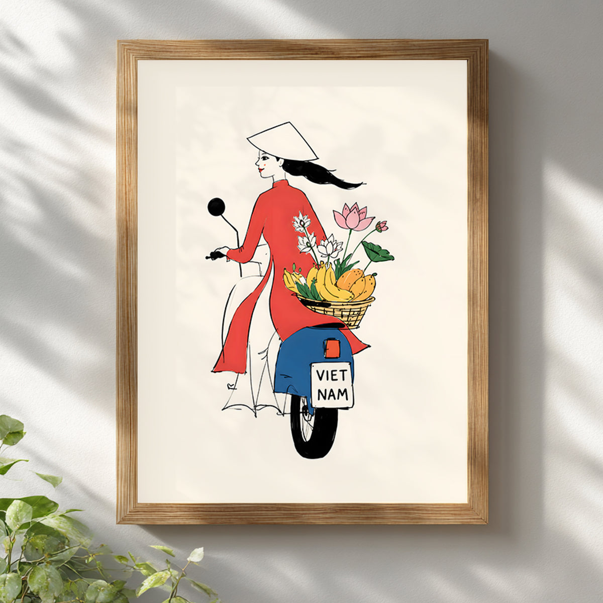 Vietnamese Women on Scooter Print